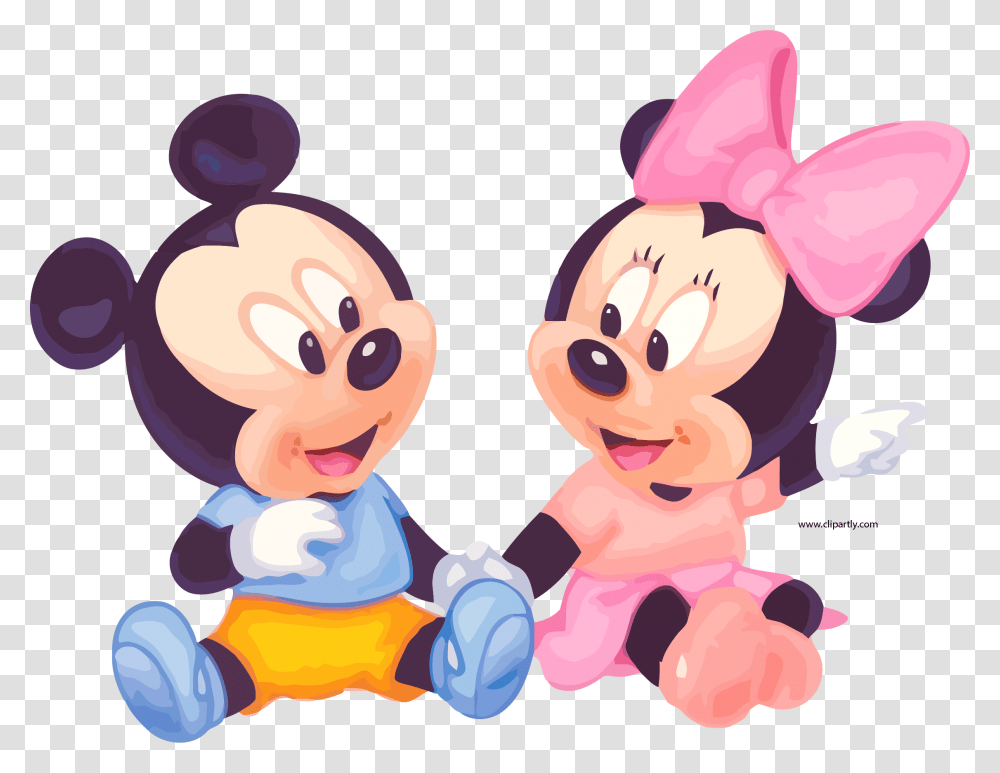 Baby Minnie And Mickey Sit Clipart Mickey And Minnie Mouse Baby, Food, Sweets, Confectionery Transparent Png