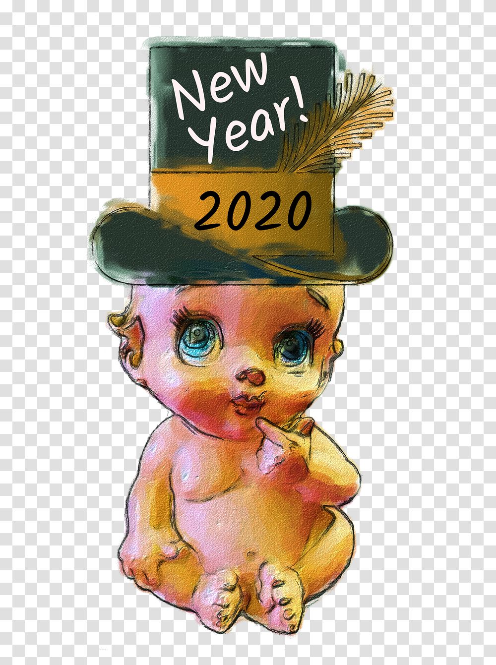 Baby New Year New Years Eve Baby, Hat, Clothing, Apparel, Doll Transparent Png
