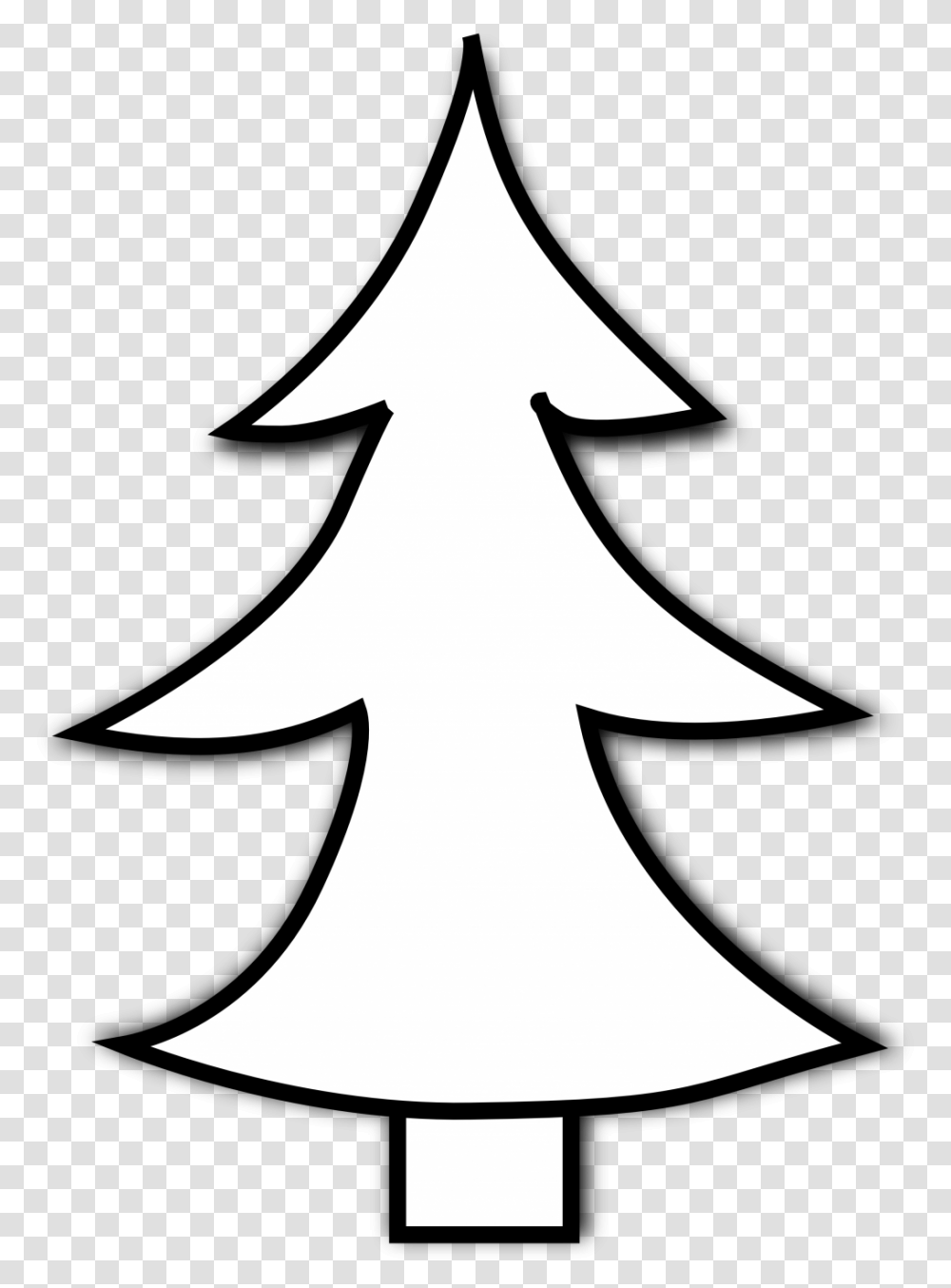 Baby Nursery Exquisite Black And White Christmas Tree Clip Art, Star Symbol, Stencil Transparent Png