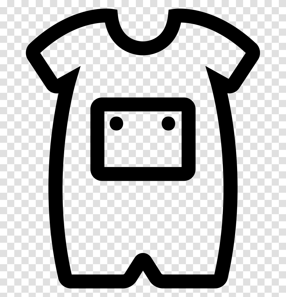 Baby Onesie With Front Pocket Outline Icon Free Download, Stencil, Armor, Pac Man Transparent Png