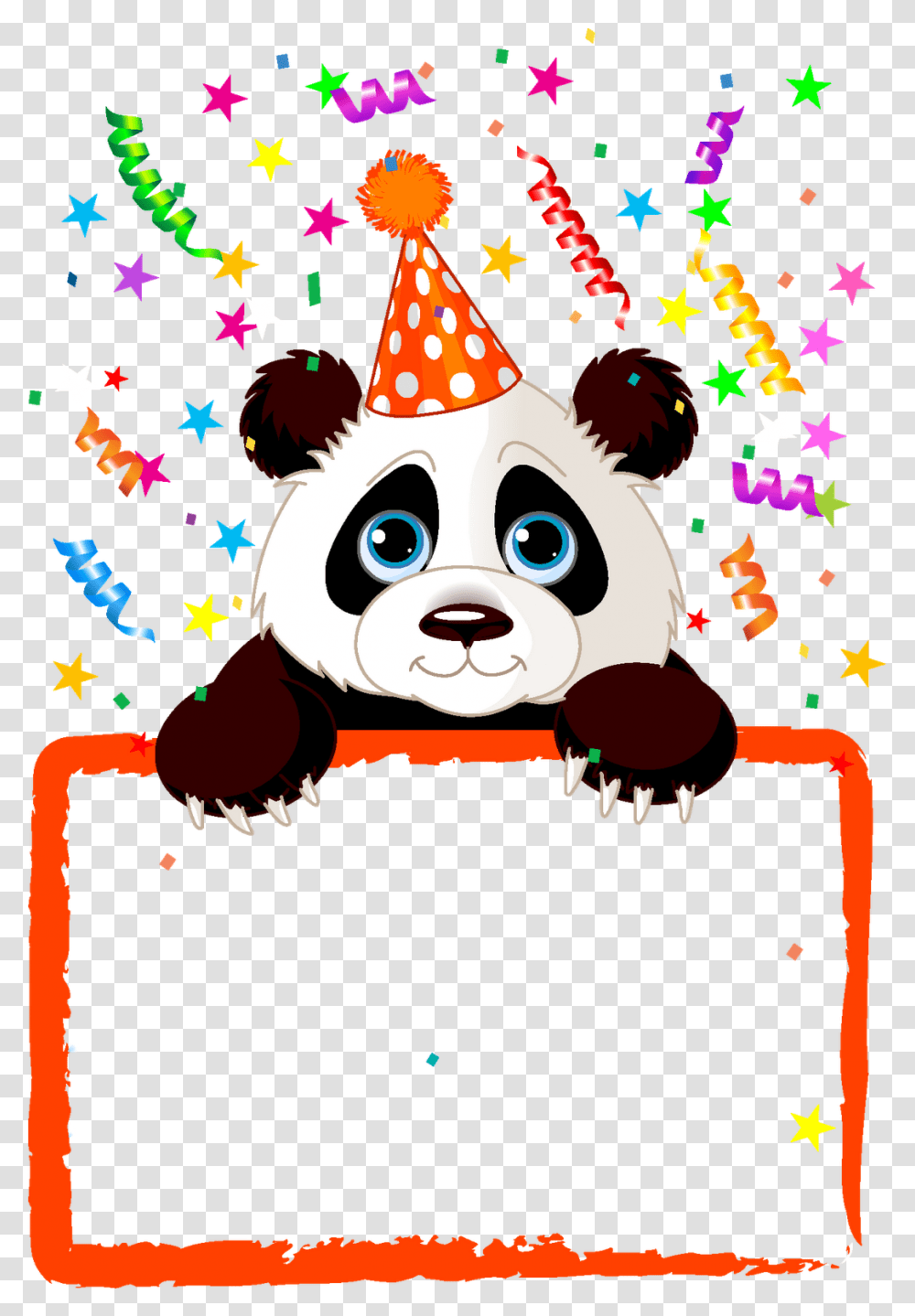 Baby Panda Shower Curtain Birthday Panda Frame, Clothing, Apparel, Party Hat, Elf Transparent Png