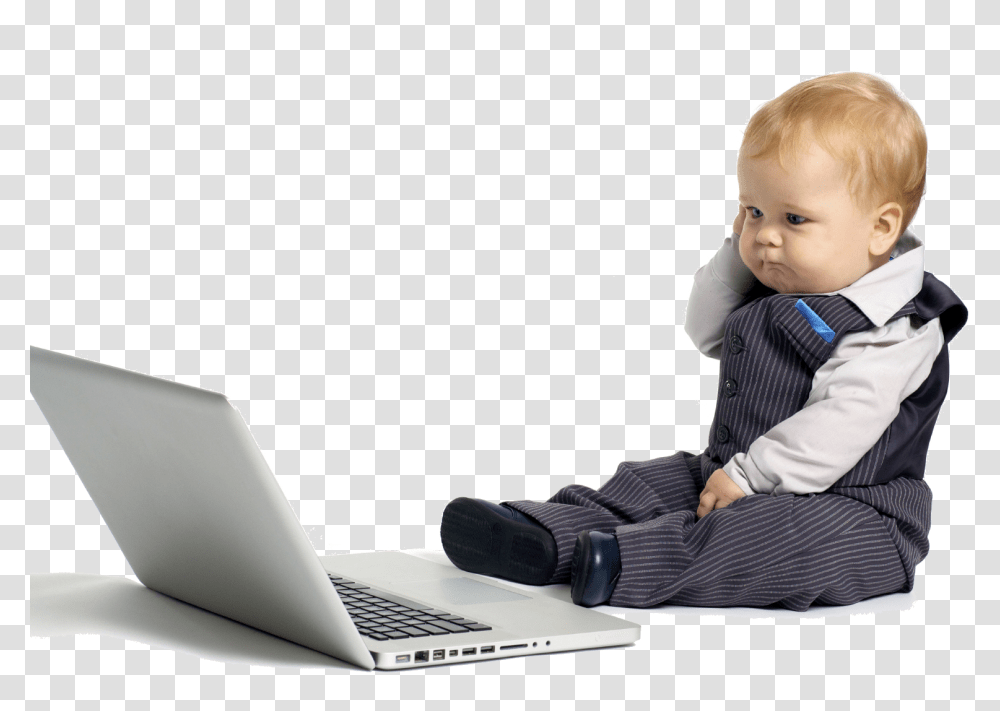 Baby, Person, Sitting, Pc, Computer Transparent Png