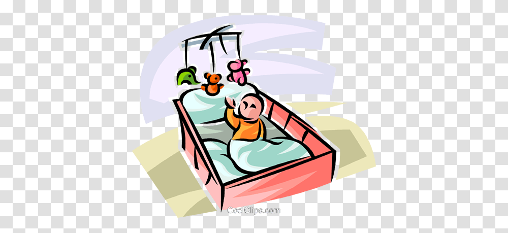 Baby Playing In Her Crib Royalty Free Vector Clip Art Illustration, Sled, Amusement Park, Bobsled, Roller Coaster Transparent Png