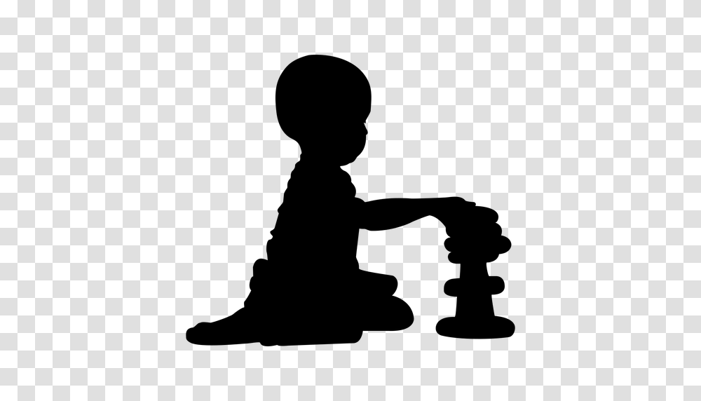 Baby Playing Stacking Rings Silhouette, Gray, World Of Warcraft Transparent Png