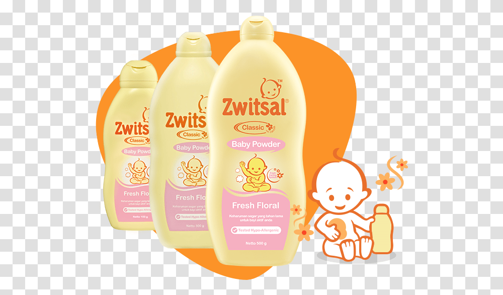 Baby Powder Classic Fresh Floral Zwitsal, Bottle, Cosmetics, Sunscreen, Shampoo Transparent Png