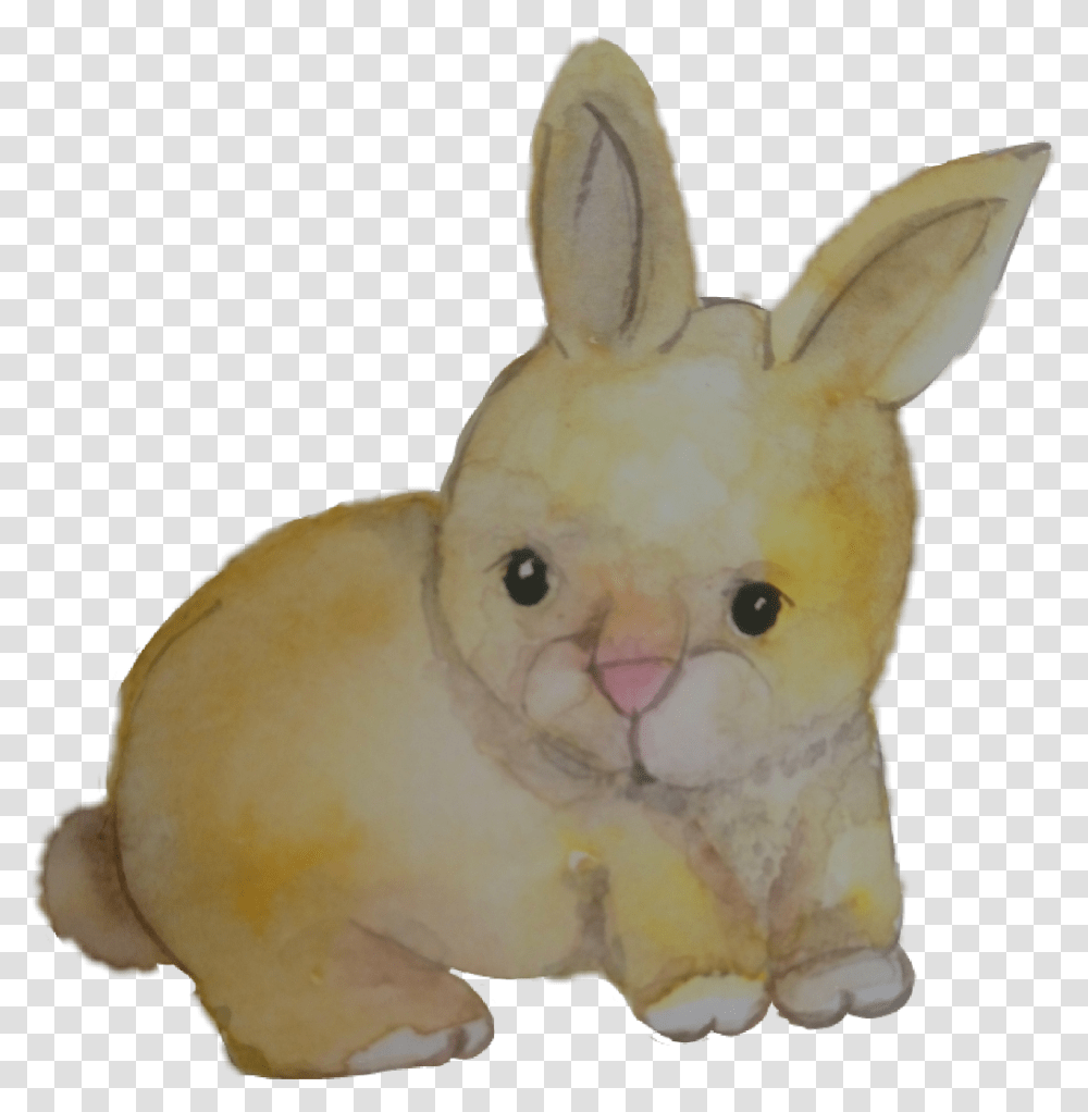 Baby Rabit Coelho Aquarela Watercolor Catarinazs Domestic Rabbit, Plush, Toy, Figurine, Snowman Transparent Png