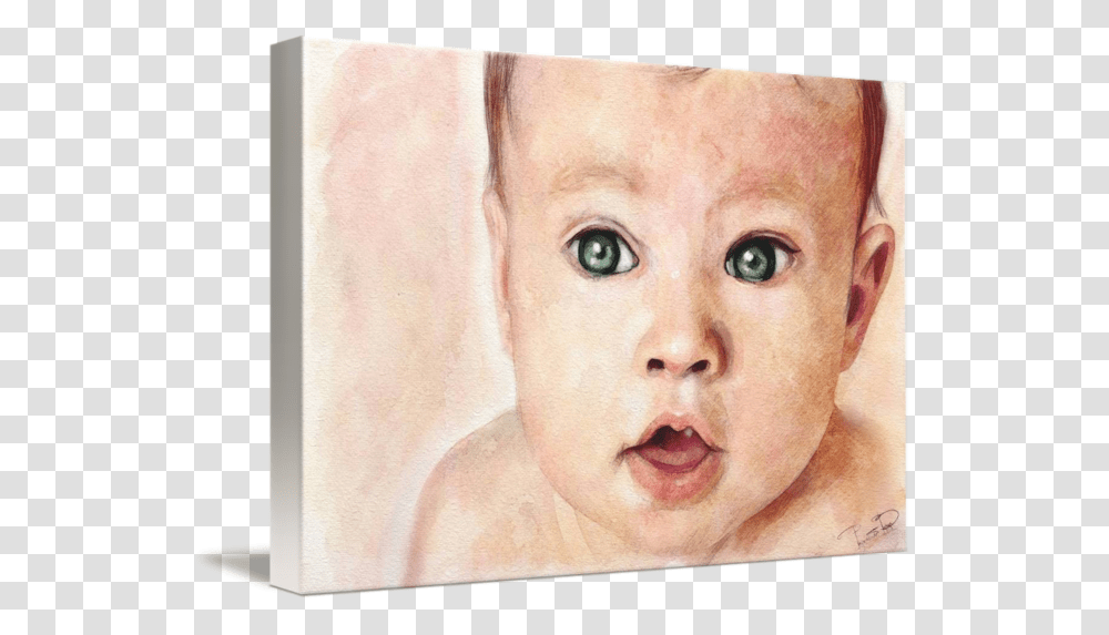 Baby Rage Watercolour Paintings Of Babies, Face, Person, Portrait Transparent Png