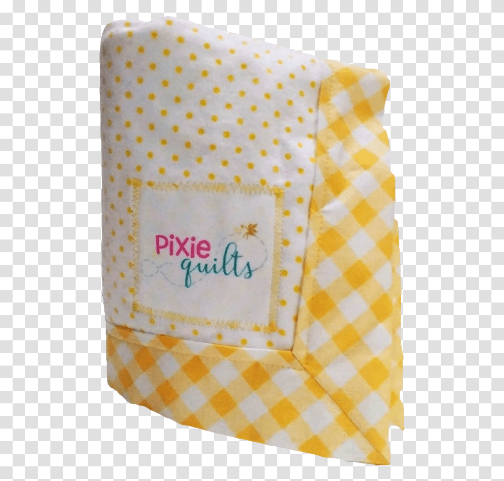 Baby Receiving Blanket Yellow Flannel Dots Gingham Patchwork, Rug, Quilt, Applique, Diaper Transparent Png