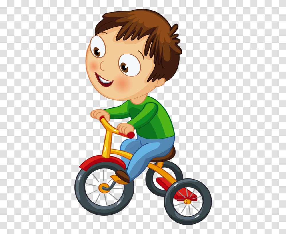 Baby Riding A Tricycle Cartoon, Toy, Wheel, Machine, Vehicle Transparent Png
