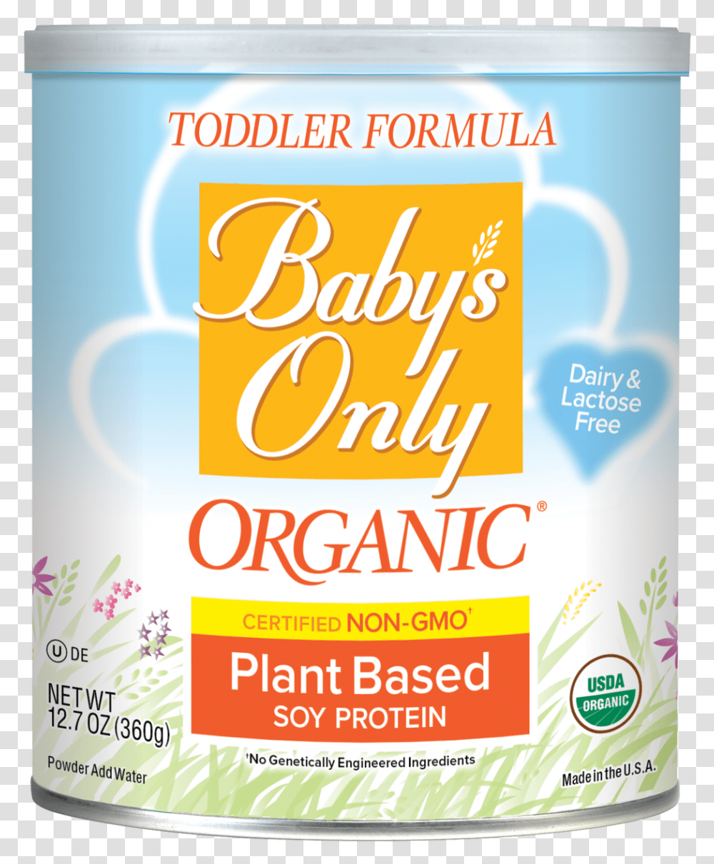 Baby's Only Organic Plant Based Soy Toddler Formula Infant Formula, Label, Advertisement, Poster Transparent Png