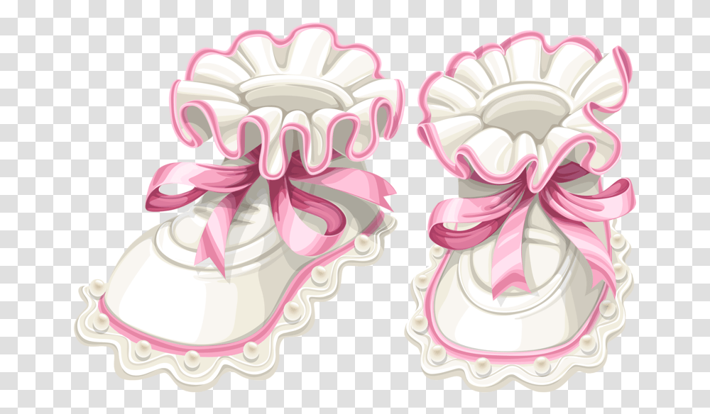 Baby Shoes Clipart Pink Baby Booties Clipart, Clothing, Birthday Cake, Dessert, Food Transparent Png