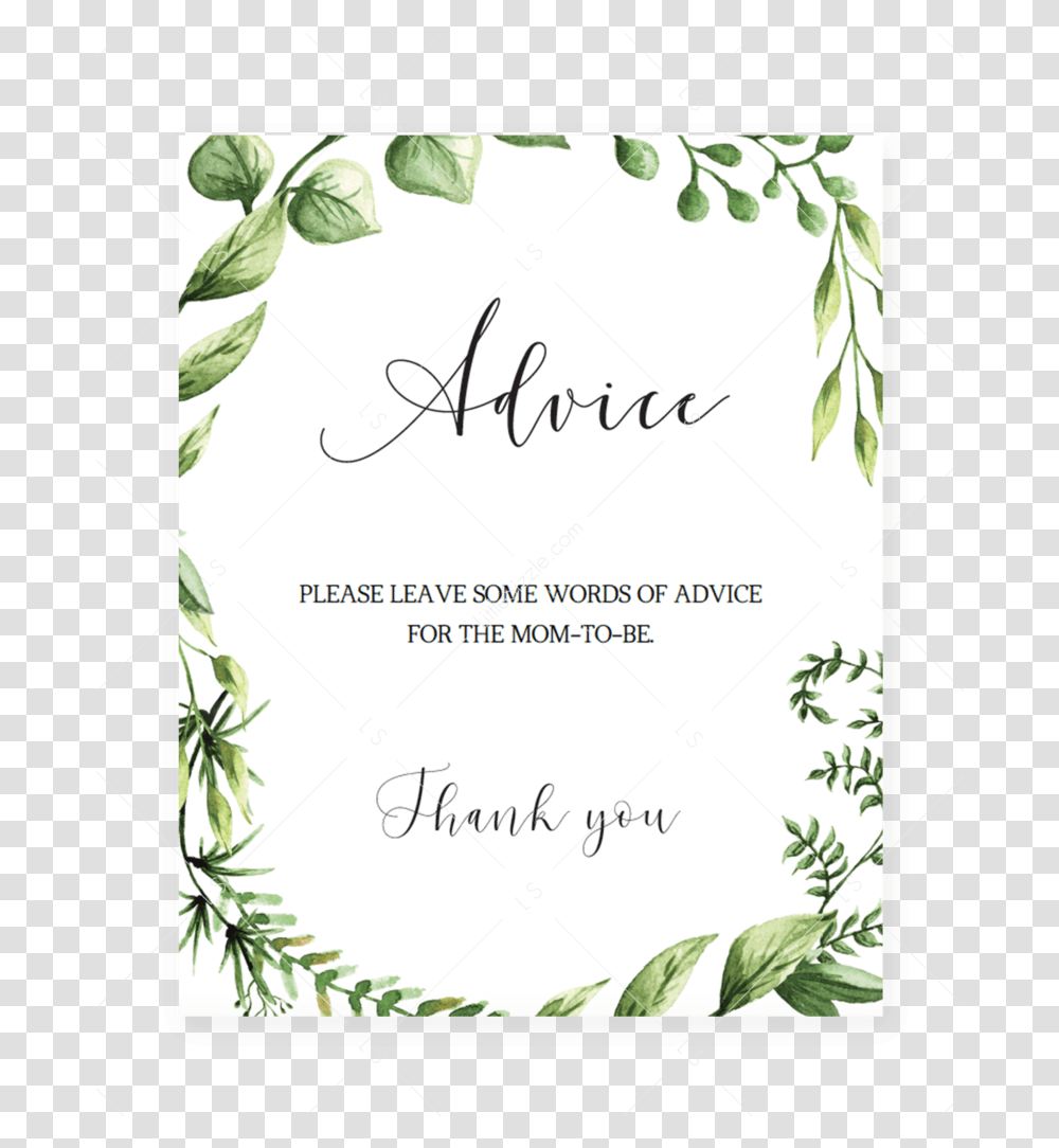 Baby Shower Advice Sign Printable Baby Shower Guessing Game, Plant, Text, Label, Floral Design Transparent Png