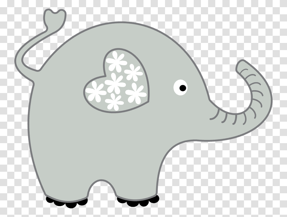 Baby Shower Elephant Elephant With Heart Ear, Animal, Drawing, Stencil, Mammal Transparent Png
