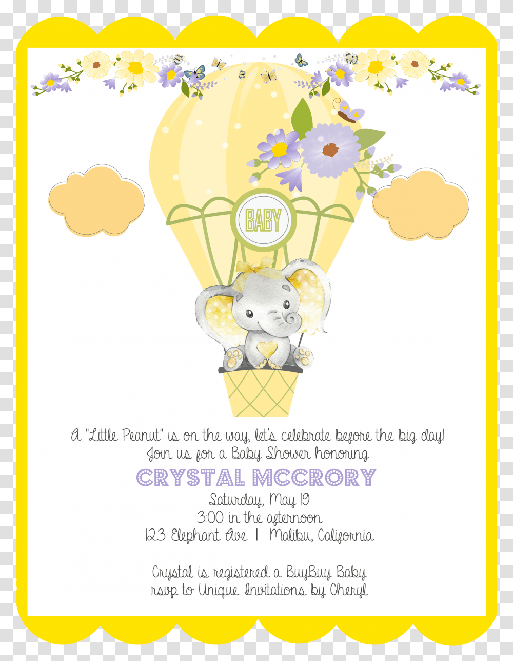 Baby Shower Elephant, Poster, Advertisement, Flyer, Paper Transparent Png