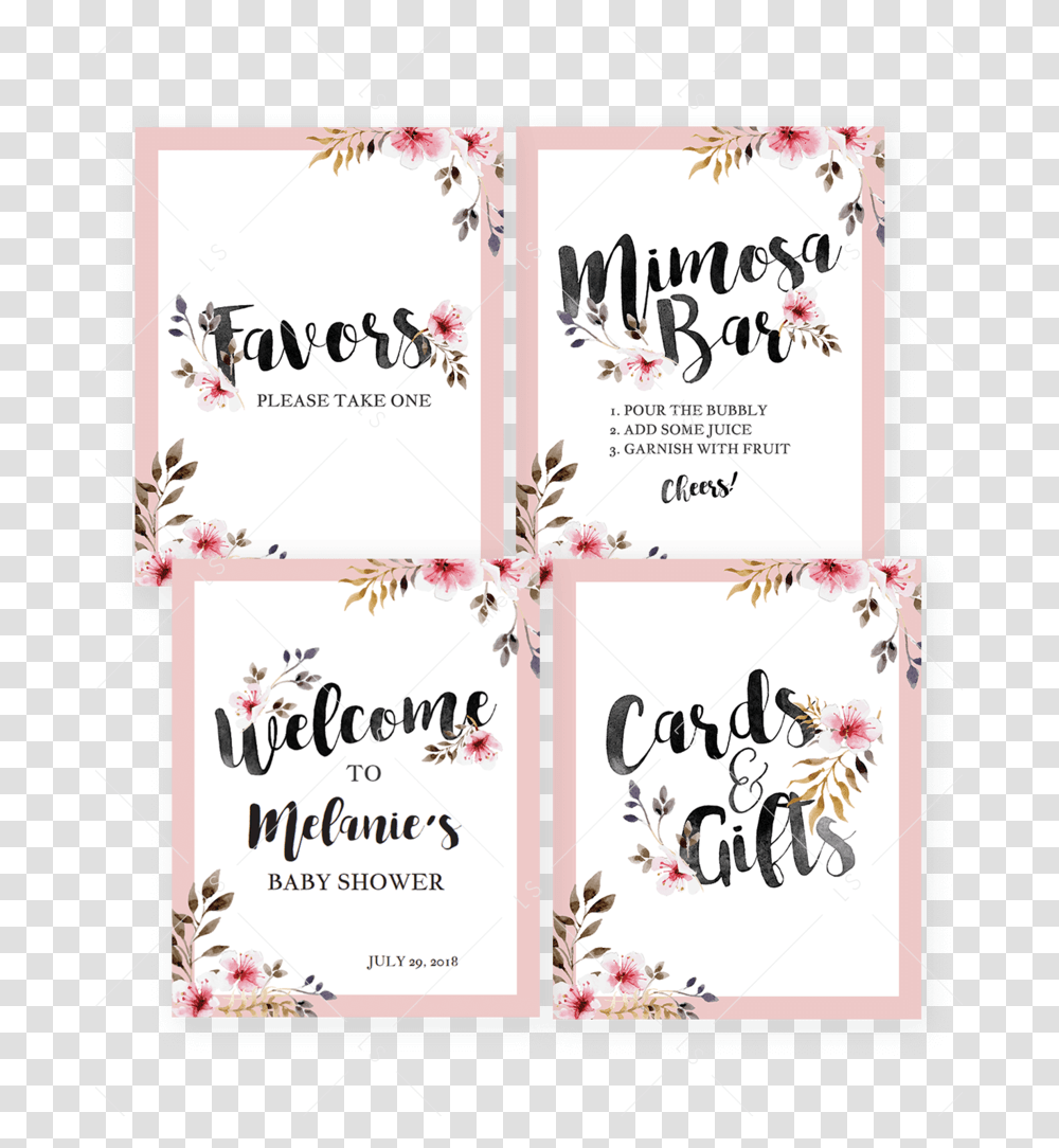 Baby Shower Signs For Tables, Paper, Book, Novel Transparent Png