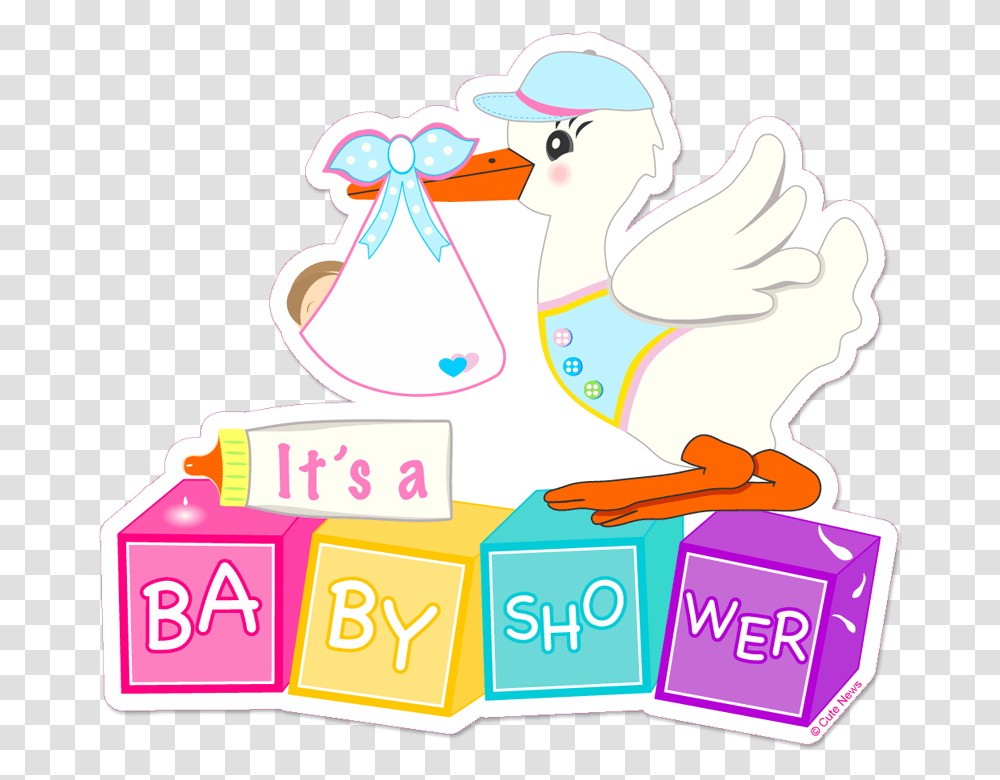 Baby Shower Stork Cute News Baby Shower Gender Neutral, Text, Number, Symbol, Art Transparent Png