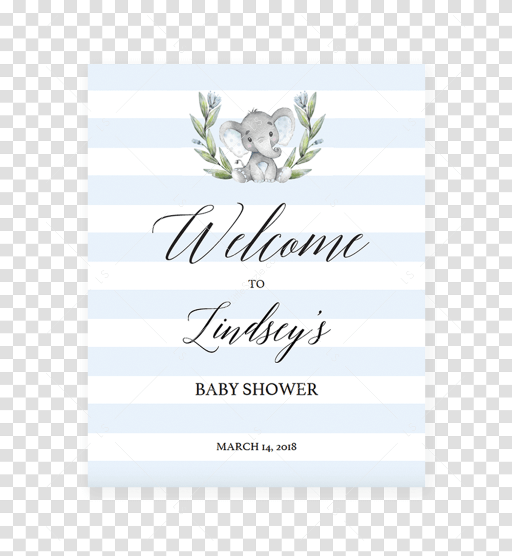 Baby Shower Turtle Clipart Free Printable Elephant Baby Shower Sign, Label, Page, Handwriting Transparent Png