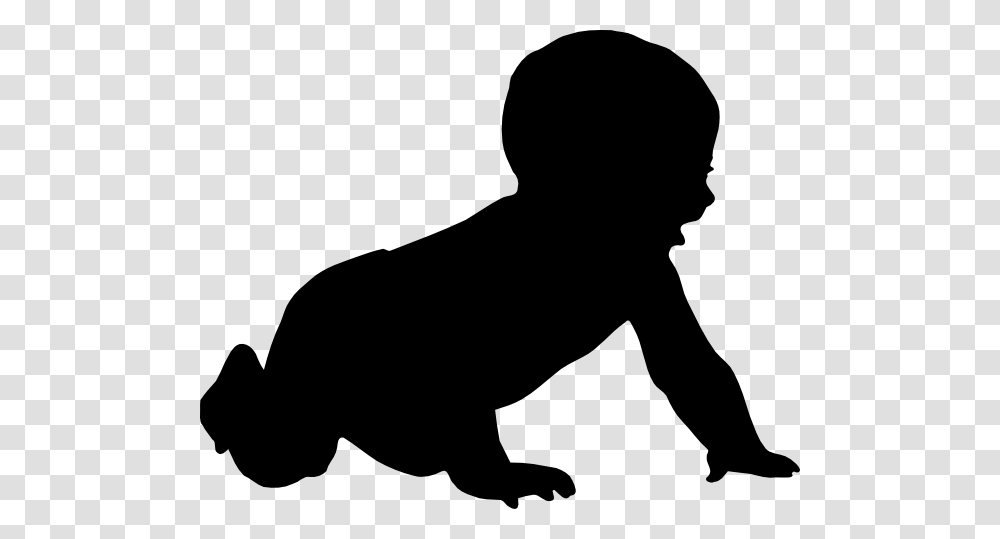 Baby Silhouette Clip Art, Person, Human, Crawling, Kneeling Transparent Png