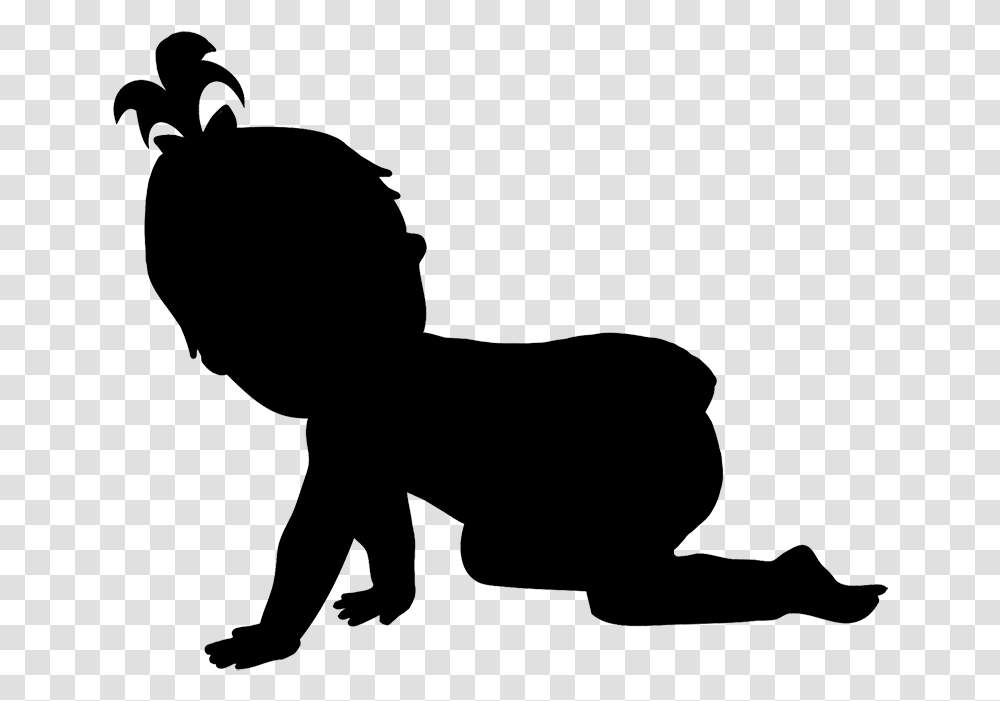Baby Silhouette Girl Baby Girl Crawling Silhouette, Kneeling, Mammal, Animal, Photography Transparent Png