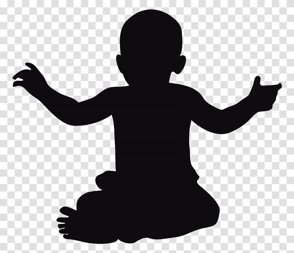 Baby Silhouette Sitting Up Child Sitting Silhouette, Person, Human, Crawling, Kneeling Transparent Png