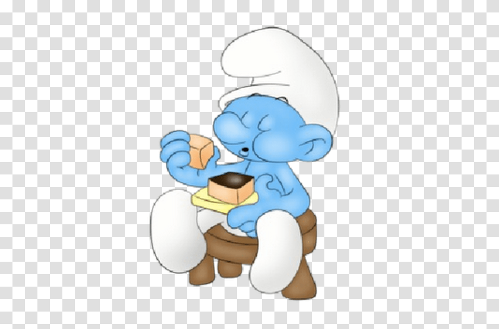Baby Smurf Eating Sweets Free Images, Toy, Outdoors, Indoors Transparent Png