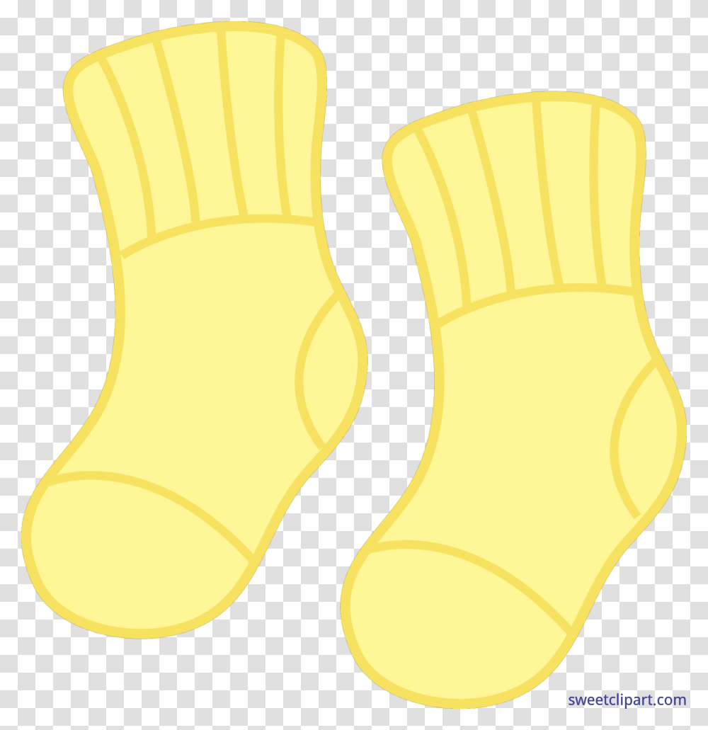 Baby Socks Yellow Clip Art, Apparel, Plant, Sweets Transparent Png