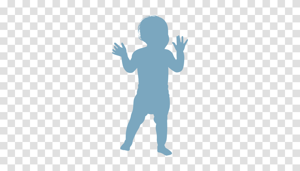 Baby Standing Silhouette, Person, Human, Hand, Green Transparent Png