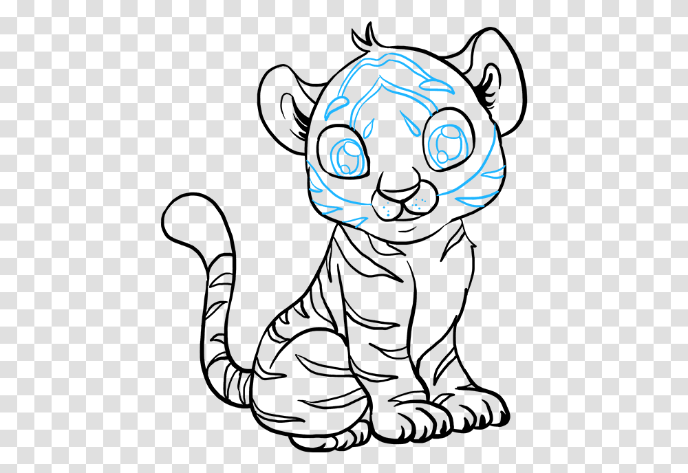 Baby Tiger Draw A Baby Tiger, Emblem, Poster, Advertisement Transparent Png