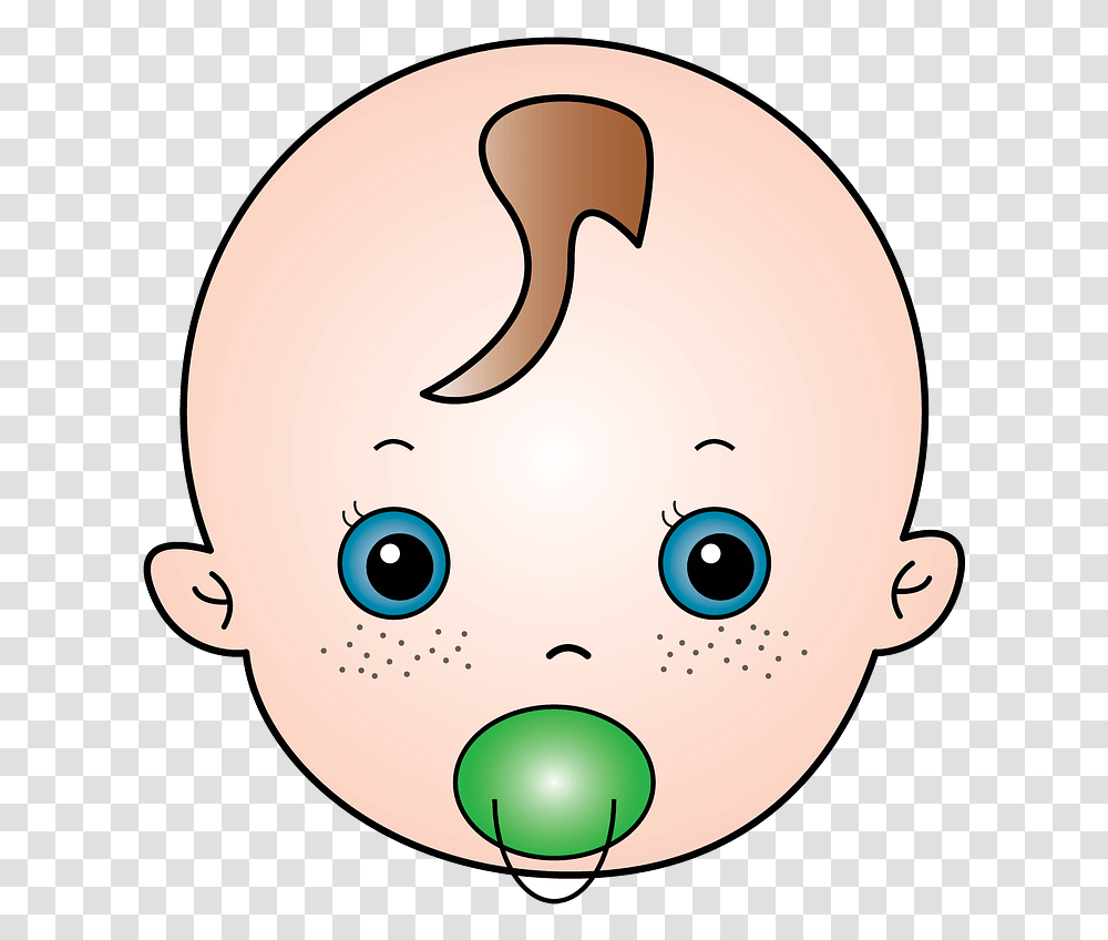 Baby With A Pacifier Clipart Infant, Head, Food, Sweets, Confectionery Transparent Png