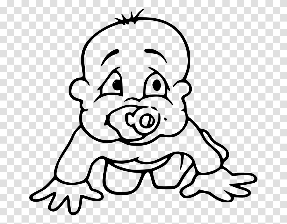 Baby With Pacifier Outline, Gray, World Of Warcraft Transparent Png
