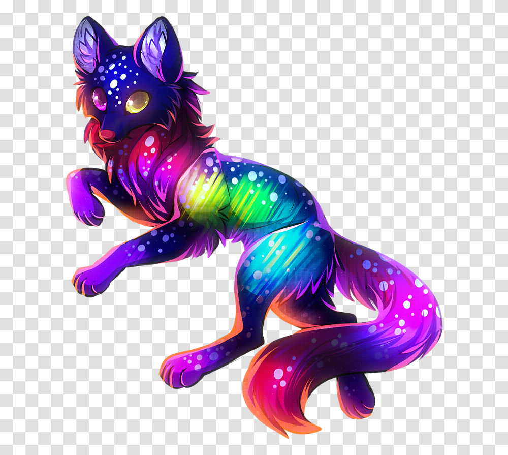 Baby Wolf Rainbow Wolf Anime, Light, Dragon, Purple, Toy Transparent Png