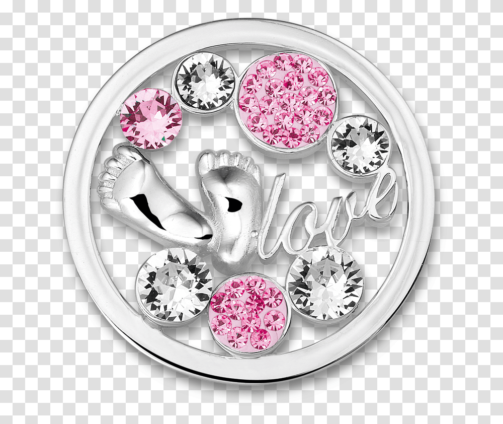 Babyfeet Light Pink Stainless Steel Open Disc With Mi Moneda Munt, Accessories, Accessory, Jewelry, Diamond Transparent Png