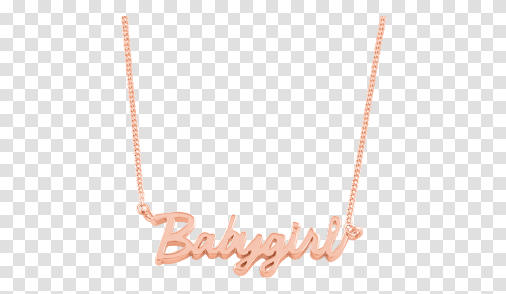 Babygirl Signature Necklace Chain In 2020 Rose Gold Baby Girl Necklace, Rope, Jewelry, Accessories, Accessory Transparent Png