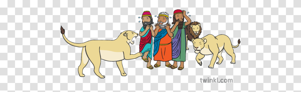 Babylonian Governors Surrounded By Angry Lions Illustration Cartoon, People, Person, Helmet, Clothing Transparent Png