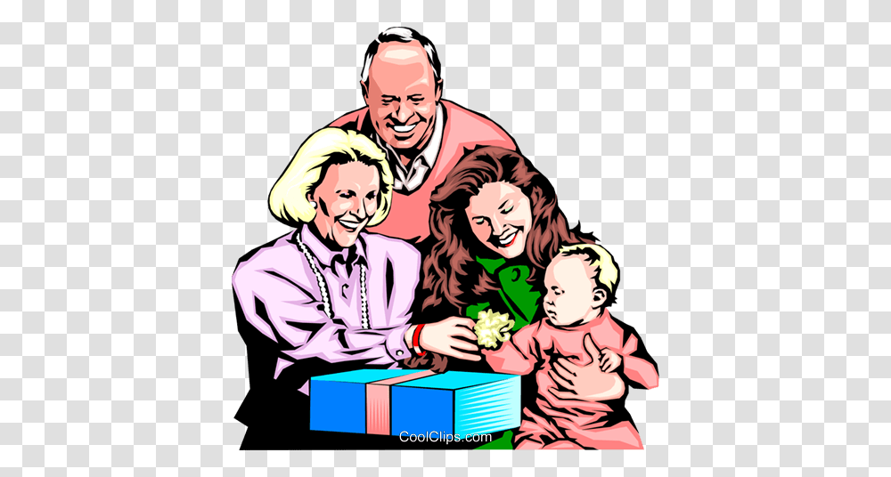 Babys Birthday Gift Royalty Free Vector Clip Art Illustration, Person, Human, People, Family Transparent Png