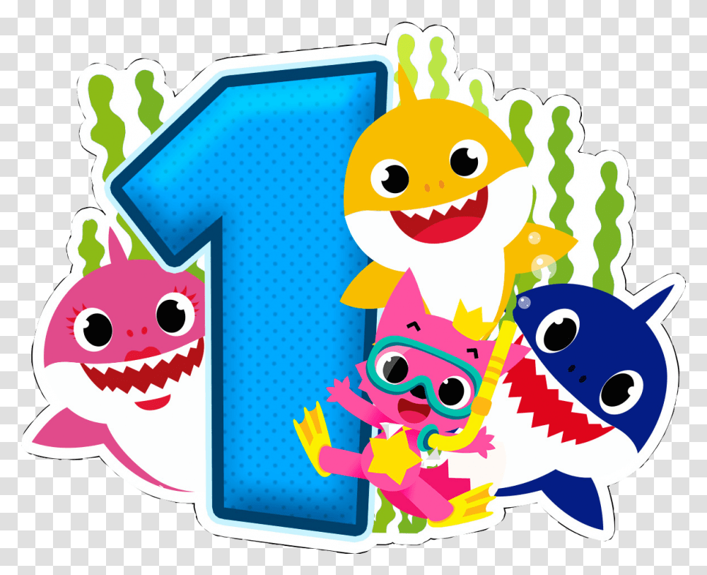 Babyshark Baby Shark Stickers, Number, Alphabet Transparent Png