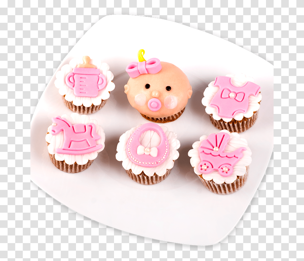 Babyshower Muffins, Cupcake, Cream, Dessert, Food Transparent Png