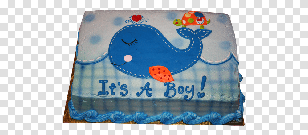 Babyshowertwelve 2 Its A Boy Whale Cake Full Size Birthday Cake, Dessert, Food Transparent Png