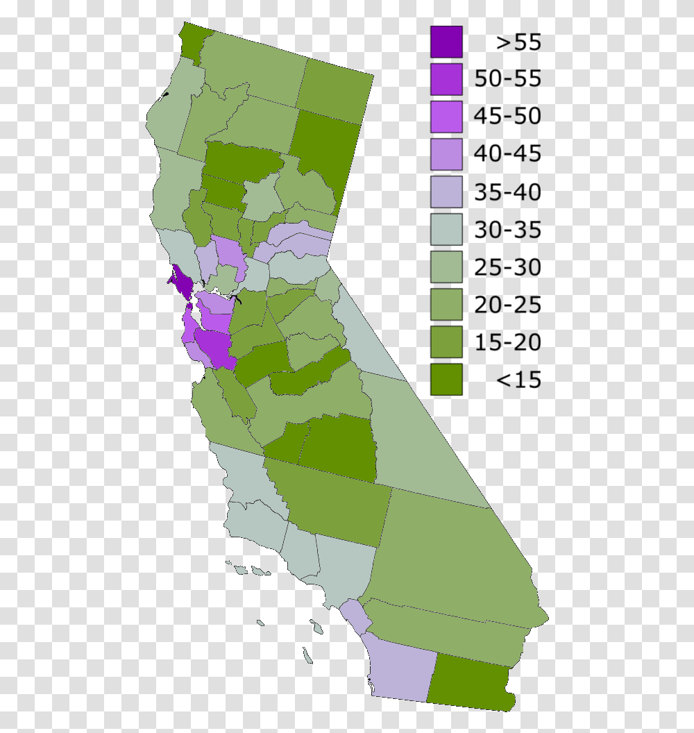 Bachelor Degree And Higher In Ca Map, Plot, Diagram, Atlas Transparent Png