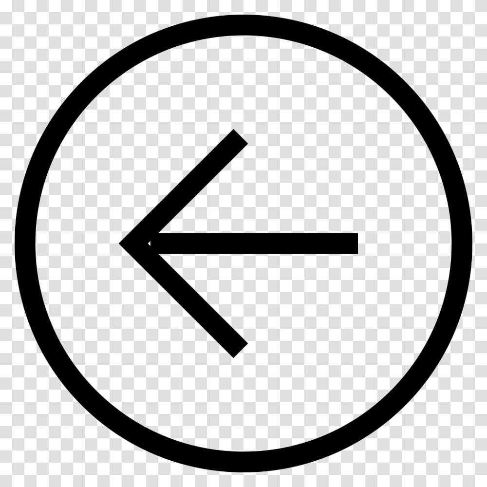Back Button Circular Left Arrow Symbol Long Arrow Icon, Road Sign Transparent Png