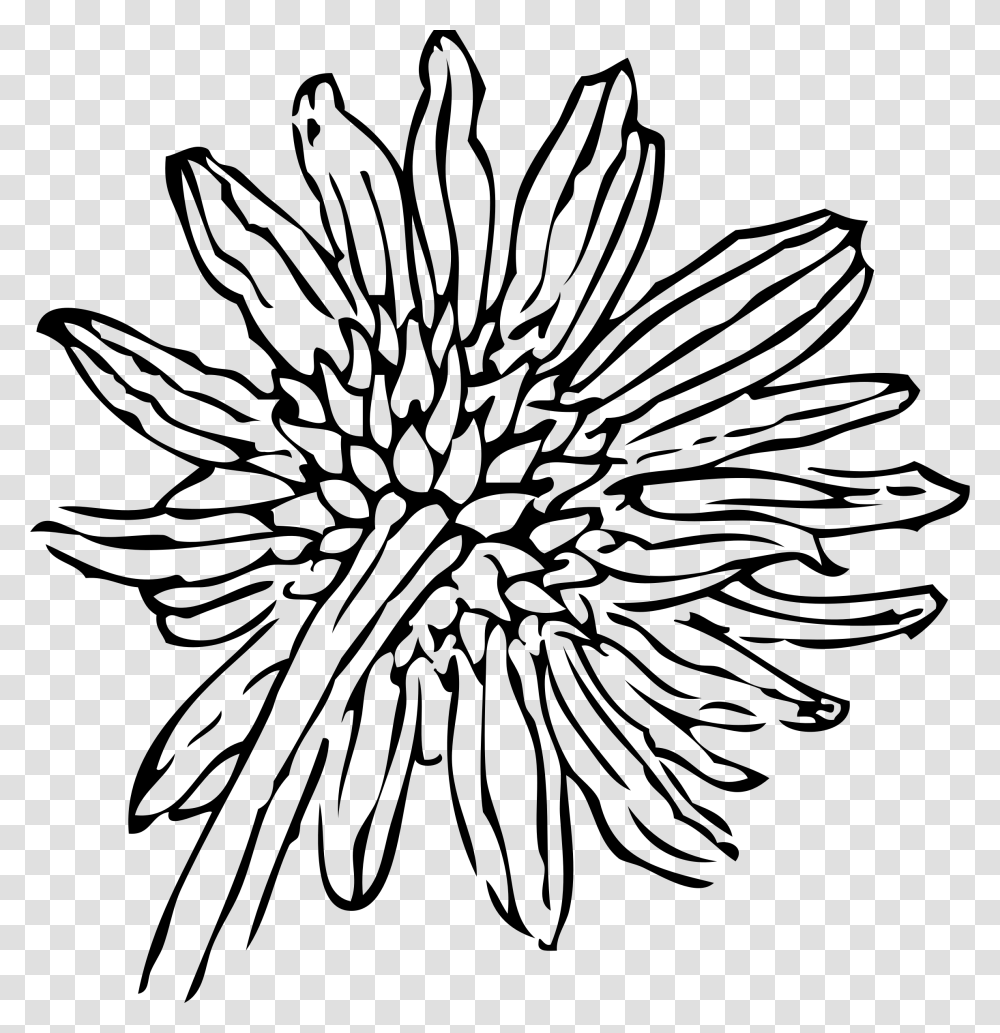 Back Of A Sunflower Clip Arts Simple Flower Line Art, Gray, World Of Warcraft Transparent Png
