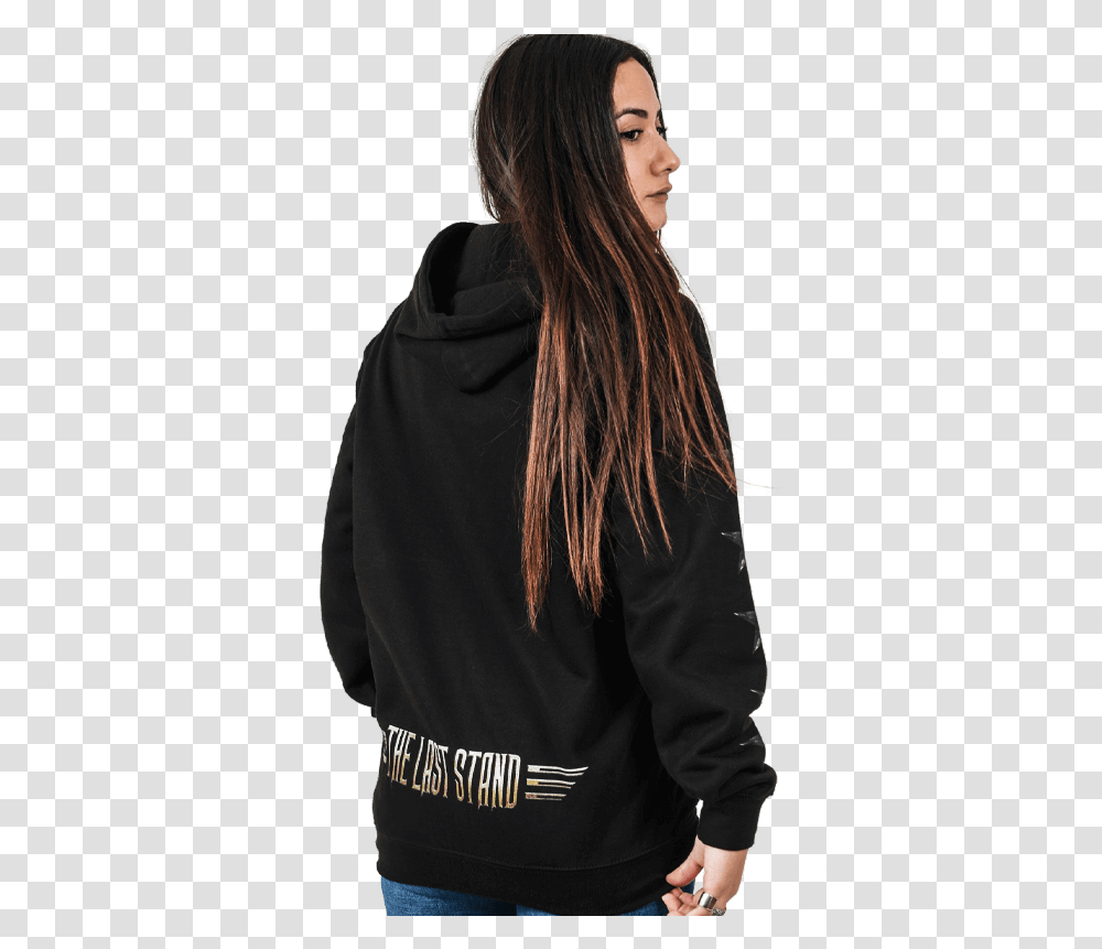 Back Of Hoodie Girl, Apparel, Long Sleeve, Person Transparent Png