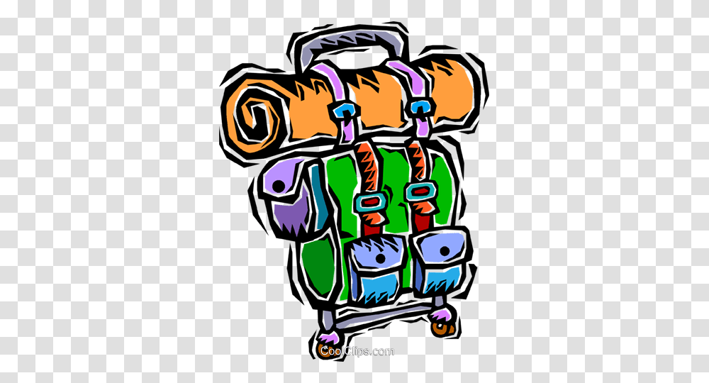 Back Pack Camping Gear Royalty Free Vector Clip Art Illustration, Robot, Doodle, Drawing, Poster Transparent Png