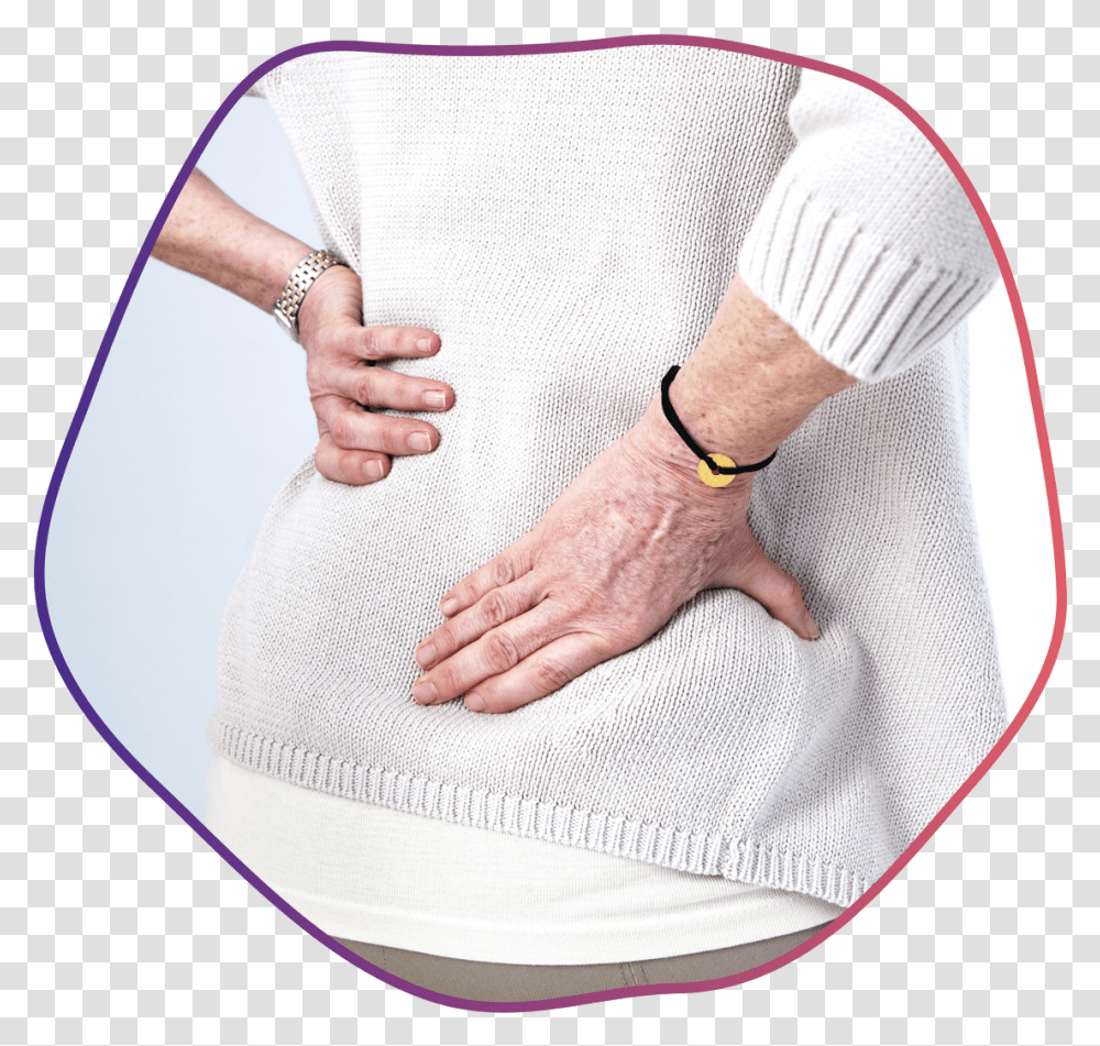 Back Pain In Menopause, Person, Human, Hand, Stomach Transparent Png