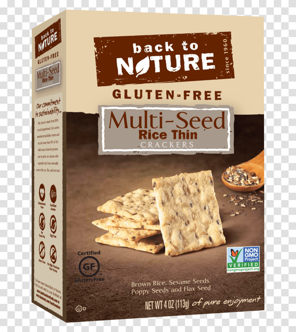 Back To Nature Stoneground Wheat Crackers, Bread, Food, Menu Transparent Png