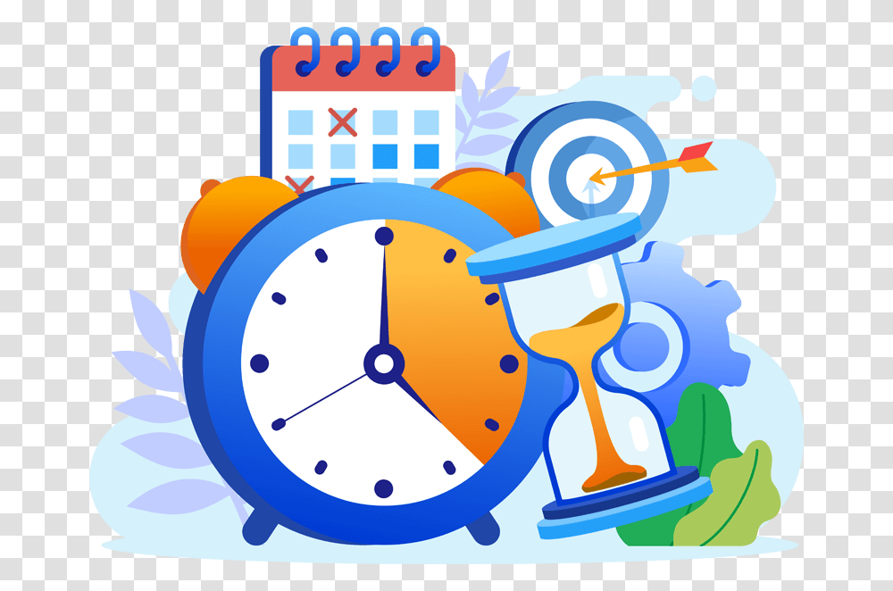 Back To School Alarm Clock Clipart, Analog Clock, Hourglass, Purple, Machine Transparent Png