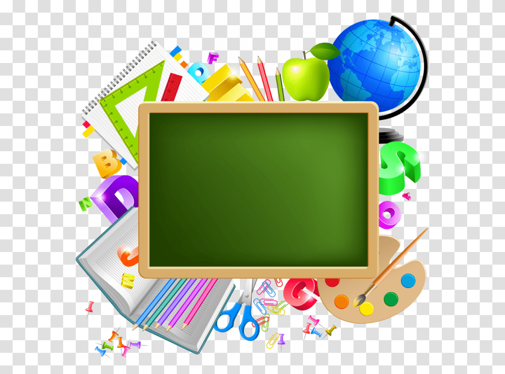 Back To School Borders School Board Background, Monitor, Sphere Transparent Png
