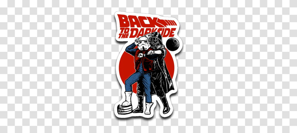 Back To The Darkside Star Wars Back To The Future Mashup Sticker, Person, Human, Poster, Advertisement Transparent Png
