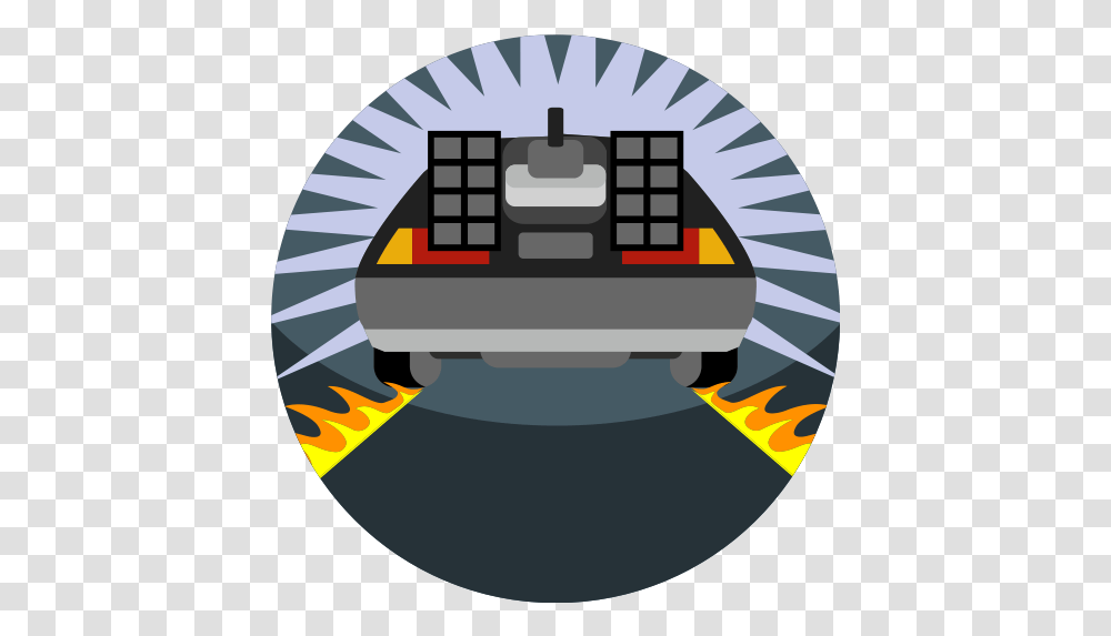 Back To The Future Car Delorean Fast Fire Vehicle Icon Back To The Future Clipart, Metropolis, City, Urban, Building Transparent Png