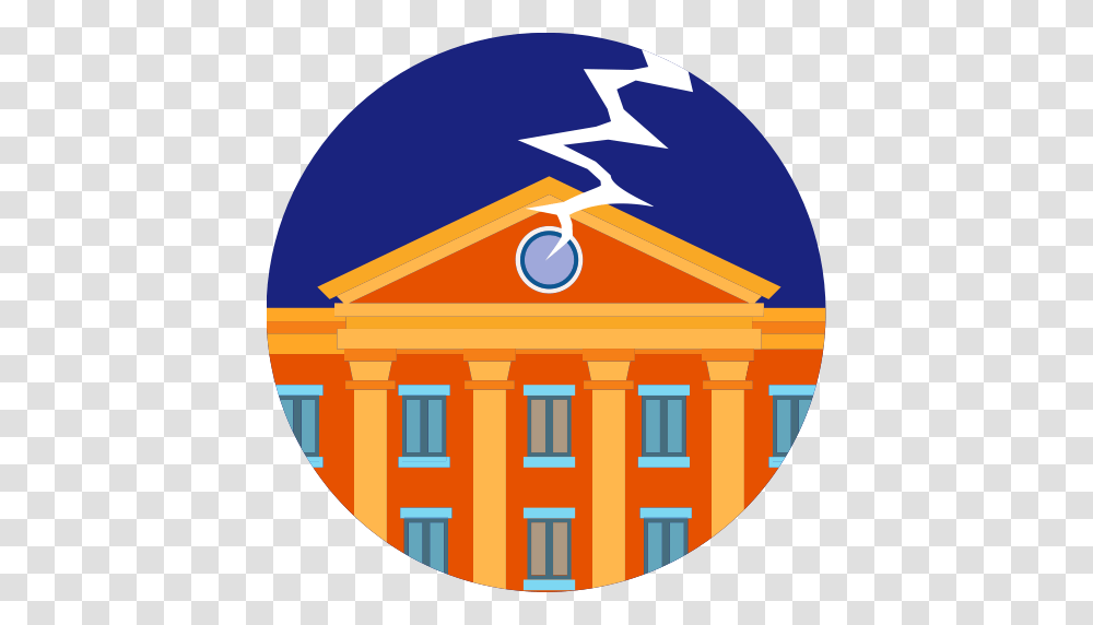 Back To The Future Clock Clock Tower Flash Tower Icon, Building, Architecture, Logo Transparent Png